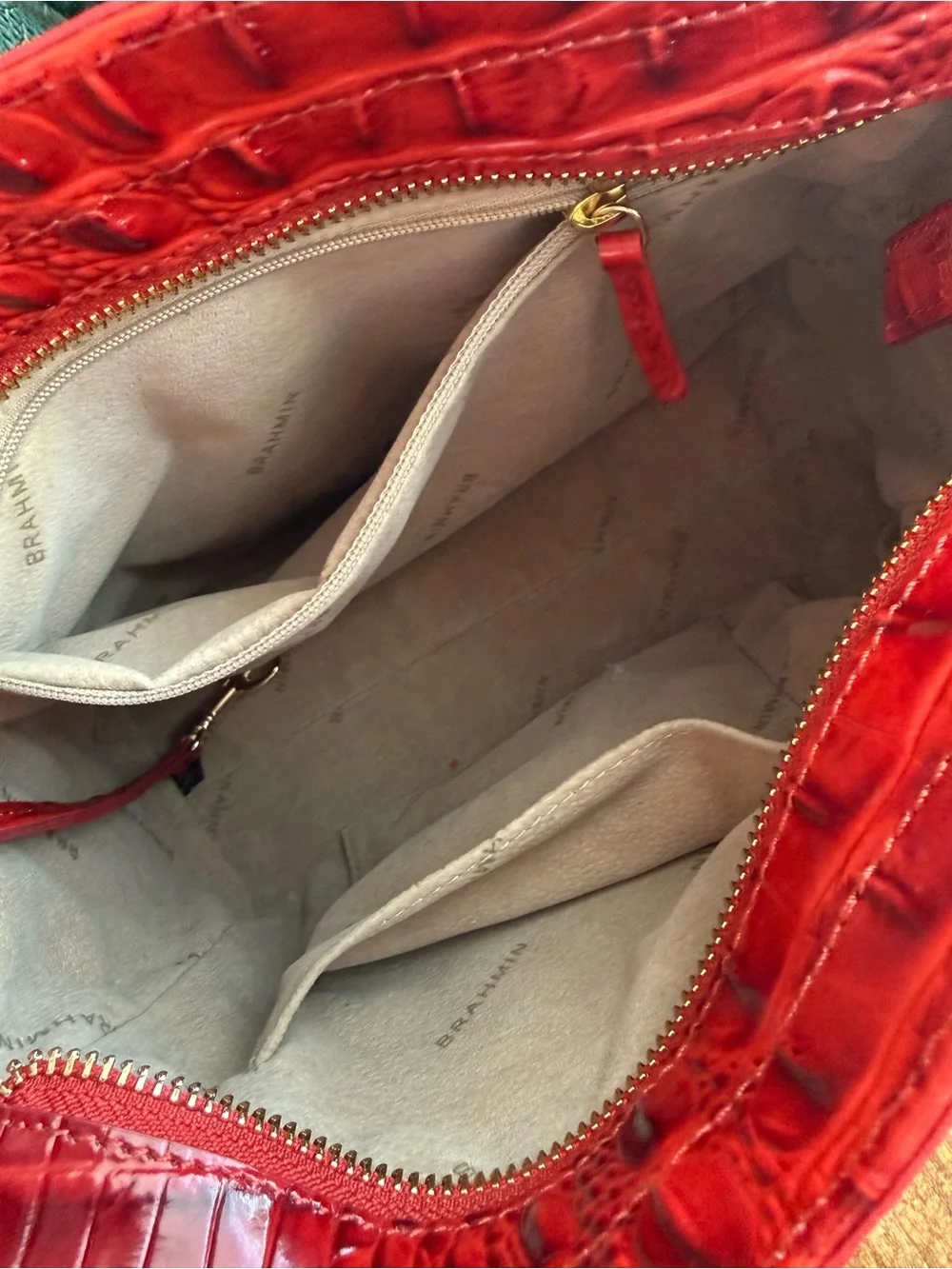 Brahmin Red Croc Leather Crossbody - Picture 10 of 10